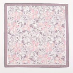 Purple Flower Print Bandana Silk Square Scarf Head Wrap