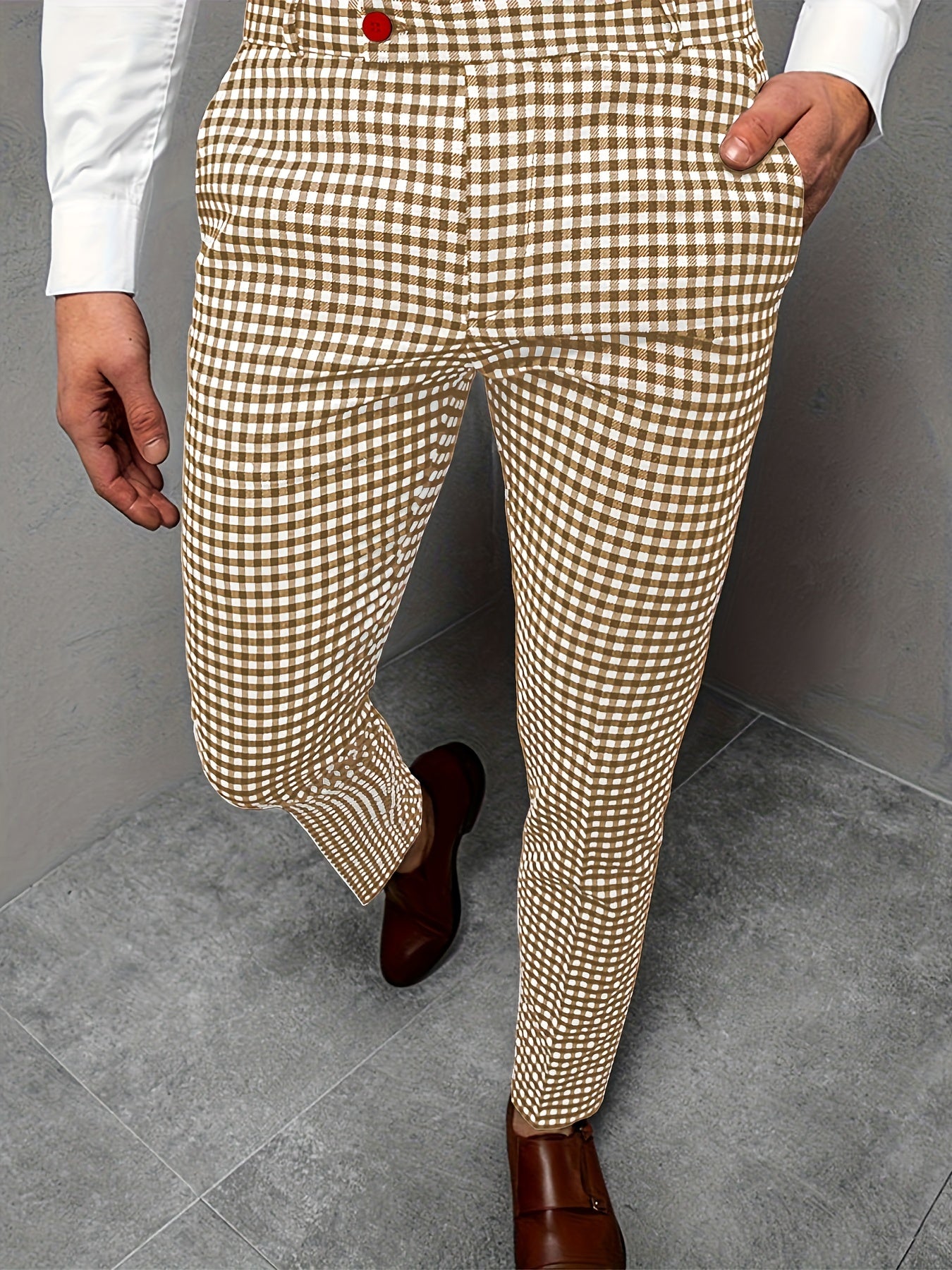 Men's Plaid Casual Business Suit Pants