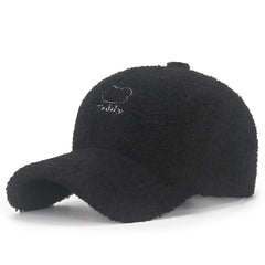 Fuzzy Teddy Pattern Warm Baseball Cap
