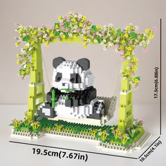 1008pcs Panda Swing Building Blocks Animal & Plant Themed Movie Inspired Decor