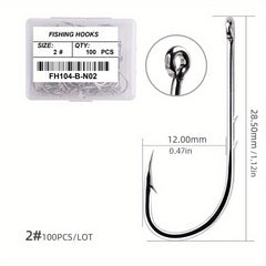 100pcs Strong Fishing Hooks Size 1 12 Japan Fishhooks w Portable Box