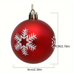 12pcs Christmas Snowflake Mini Balls Shatter Resistant Home Tree Decor