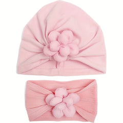 Breathable Infant Hat And Headband Set For Newborns