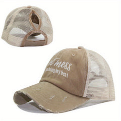 Horsetail Washed Baseball Cap Women's Cap Christmas Gift For Her