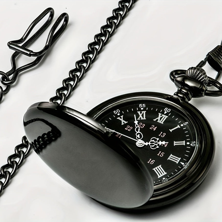 Vintage Double-sided Pocket Watch Flip Light Quartz Casual Retro Two-sided