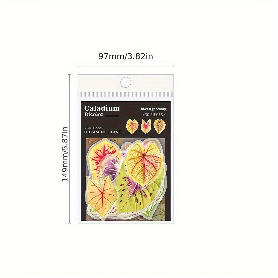 30pcs Autumn Leaves Sticker Pack DIY Plant Decoration Collage
