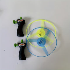 Flying Disc Game for Kids with Rotating Spirals - Indoor/Outdoor Launchers