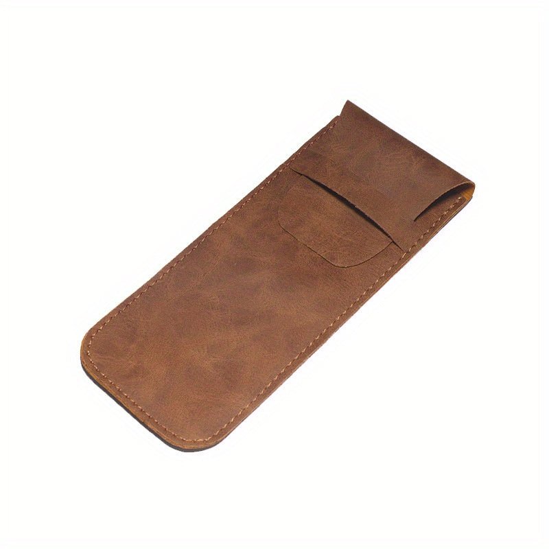 Retro PU Leather Eyeglasses Case Travel Soft Glasses Bag