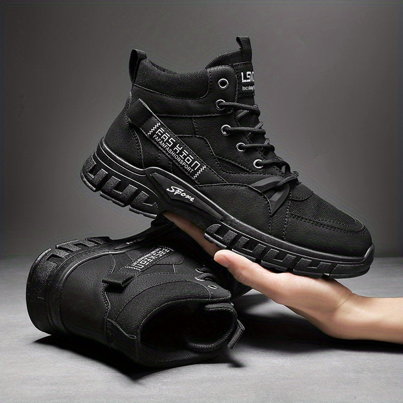Men's Rugged Service Boots Casual Lace up Walking Shoes