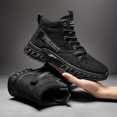 Men's Rugged Service Boots Casual Lace up Walking Shoes