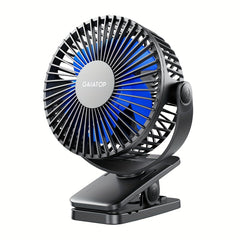 Portable Clip On Fan USB Desk Fan 3 Speed Quiet Rechargeable Mini Table Fan