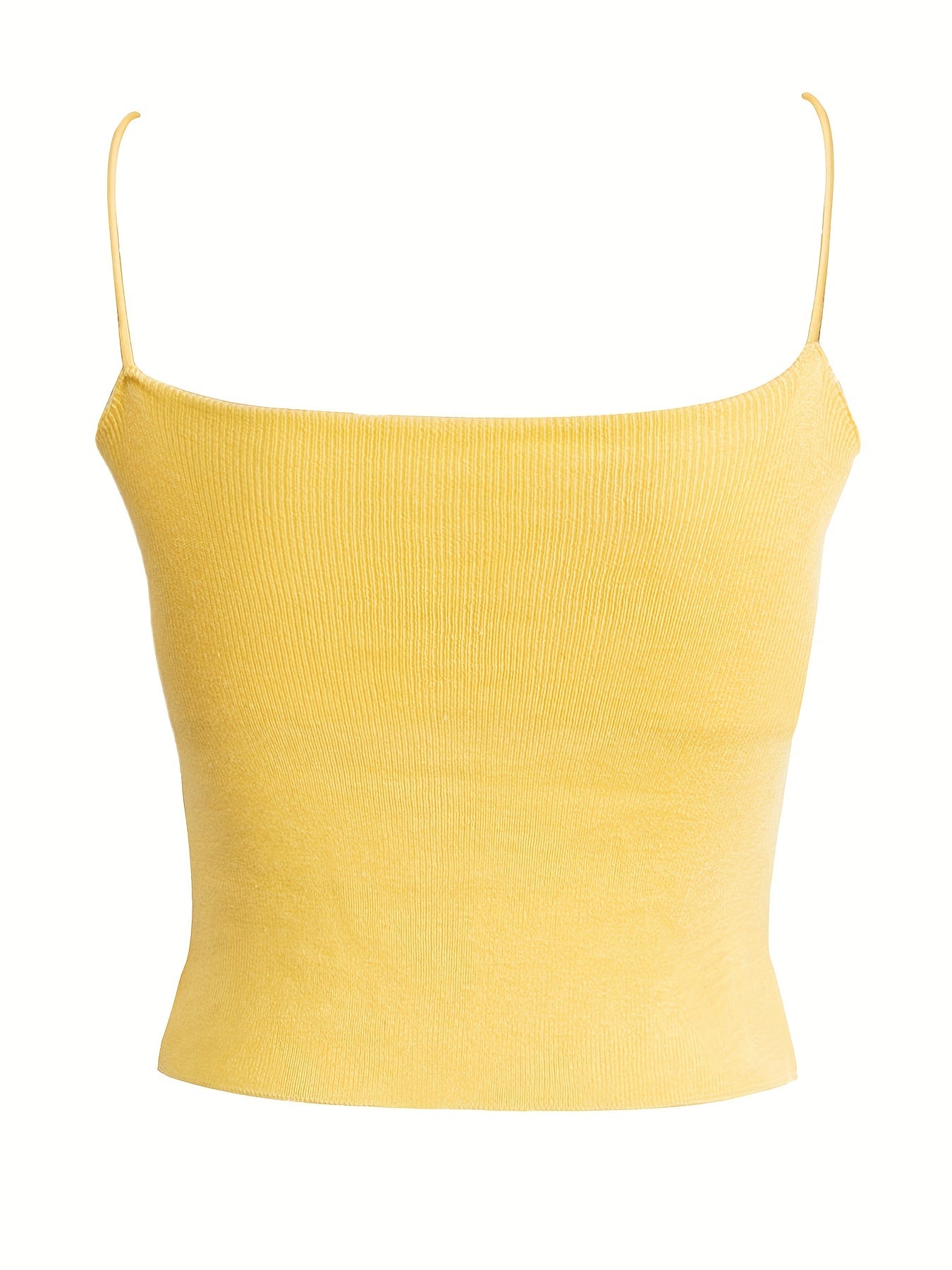 Solid Knitted Cami Top Round Neck Sleeveless Cami Top