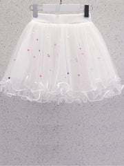 Girls Solid Tutu Skirt for Dance Performance Party