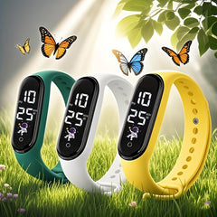 12pcs Astronaut LED Wristwatch Set for Teens, Colorful Space Theme, World Time