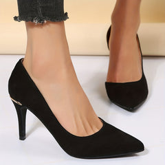 Metallic Decor Stiletto Heels Pointed Toe Dress Pumps