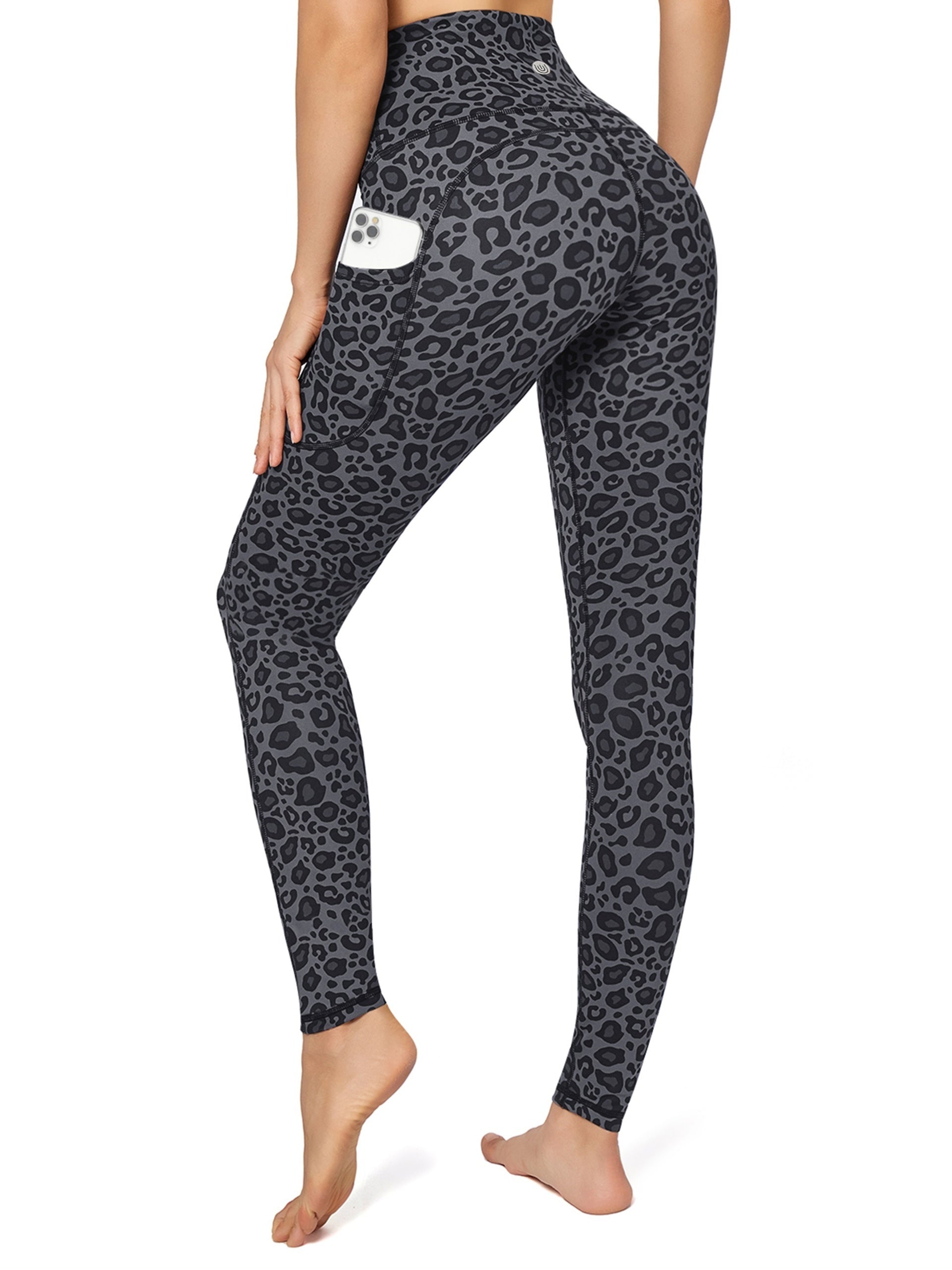 UUE High Waist Yoga Pants With Pockets Tummy Control Leopard Leggings