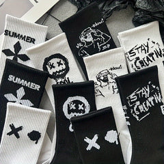 Men's Street Style Crew Socks Breathable Soft Casual Socks