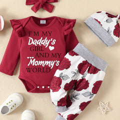 Floral Print Romper For Baby Girls