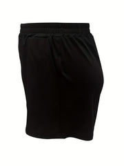 Solid High Rise Sports Shorts