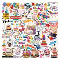 55 Cartoon Happy Birthday Stickers for Decorating Stationery Water Cups Mobiles