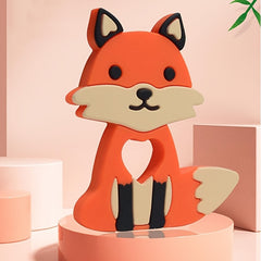 Baby Silicone Teether Fox Chewing Toy Training Molar Stick