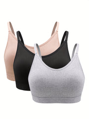 3 Pack Plus Size Seamless Sports Bra Set