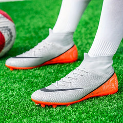 High Top Boy's AG Cleat Football Boots Lace Up Soccer Cleats
