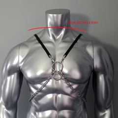 Men's Leather Chain Harness Chest Shoulder Strap Cosplay Costume