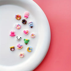 50Pcs Resin Mini Food Nail Charms Random Colors Crafting Accessories