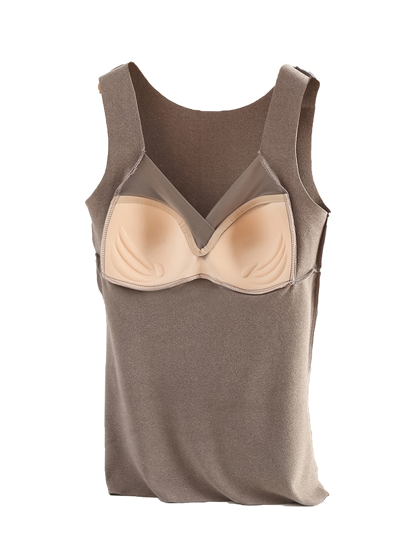 Contrast Lace Thermal Sleeveless V Neck Top