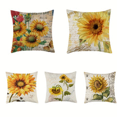 Sunflower Throw Cushion Cover - Home Decor Room Bedroom Living Room