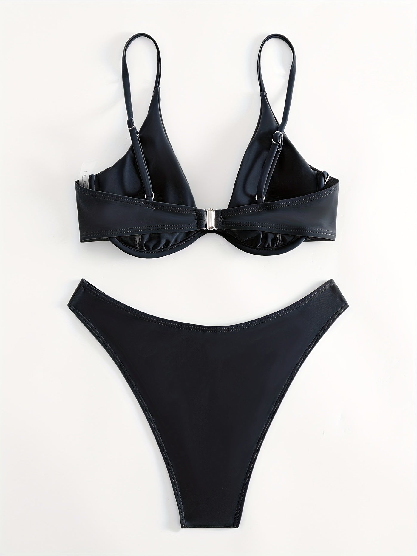 Red Triangle High Strech Bikini Set Spaghetti Straps Sexy Swimsuit