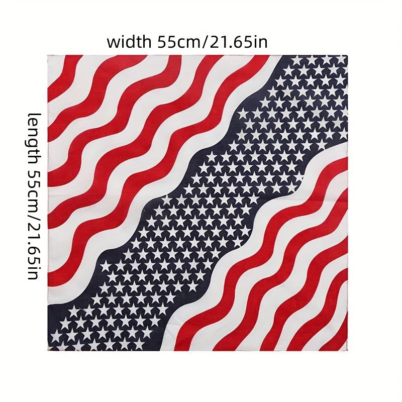 Flag Print Bandana Cotton Neckerchief Hip Hop Square Scarf