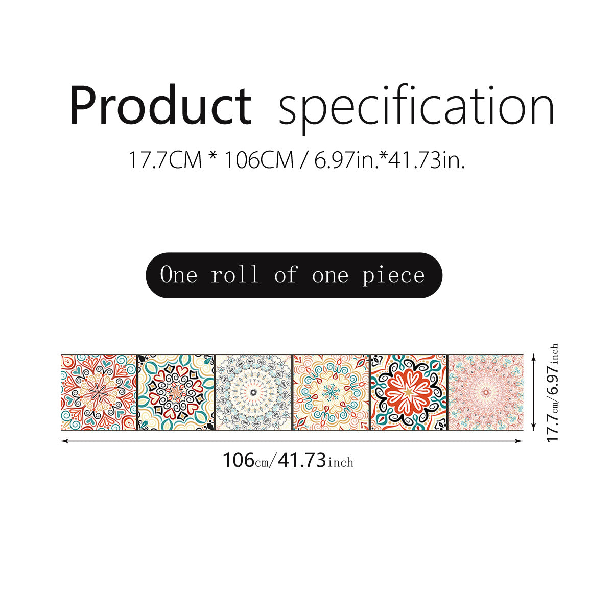 Bohemian Pattern Stair Sticker Self-adhesive Tile Wallpaper