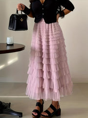 Layered Ruffles Tulle Skirt for Women