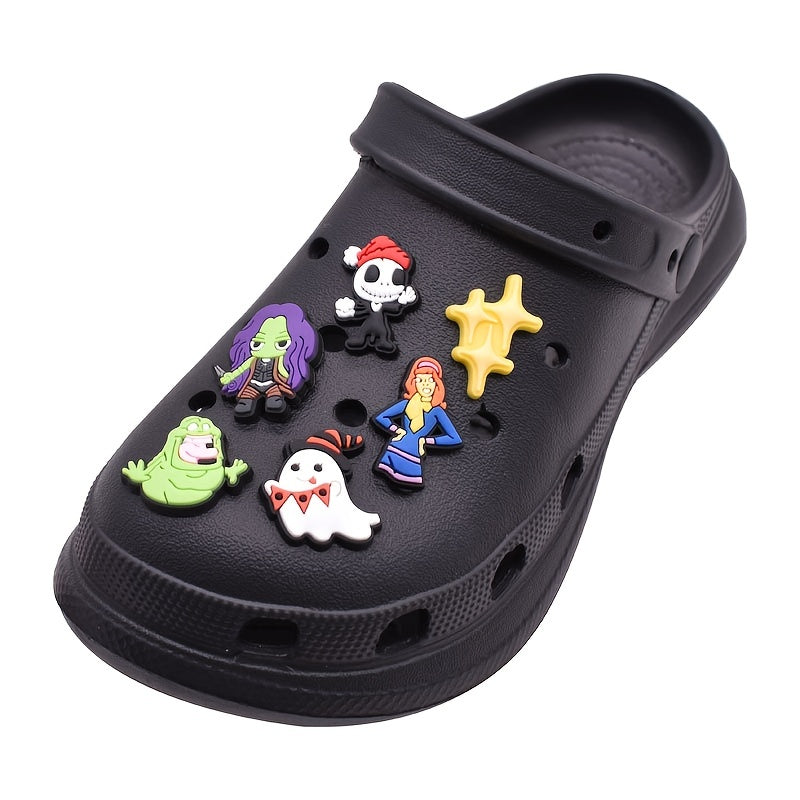 24pcs Halloween Theme Shoe Charms for Clogs Jigs Sandals PVC Accessories
