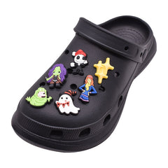 24pcs Halloween Theme Shoe Charms for Clogs Jigs Sandals PVC Accessories