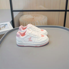 Girl's Butterfly & Heart Pattern Skate Shoes Non Slip Casual Sneakers