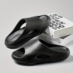 Men's Platform Slides Open Toe Slip On Soft Sole Slippers