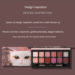 12-Color Animal Eyeshadow Palette Pearly Matte Glitter Finish