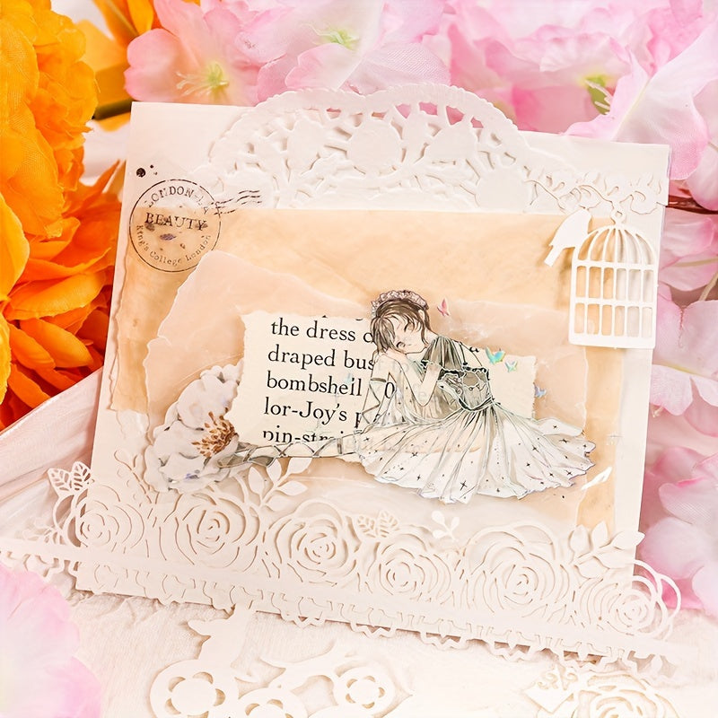 10pcs Retro Border Non Sticky Wind Account DIY Material Paper Bag