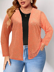 Lace Sleeve Open Front Cardigan