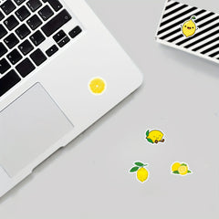 50pcs Lemon Fruit Stickers Waterproof Luggage Skateboard Tablet Decor