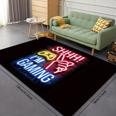 3D Gaming Area Rug Machine Washable Living Room Gamepad Carpet