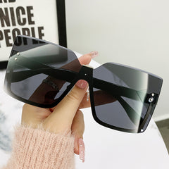 Vintage Oversized Square Sunglasses Women Rimless Shades Gradient Lens