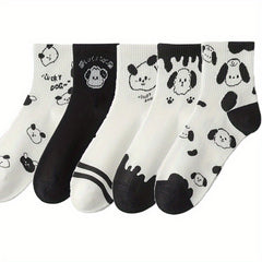 5 Pairs Girls Cartoon Animal Socks Cotton Crew Children s Socks