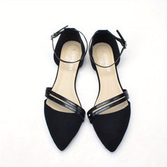 Women's Flat Sandals Lightweight Pointed Toe Buckle Strap Shoes