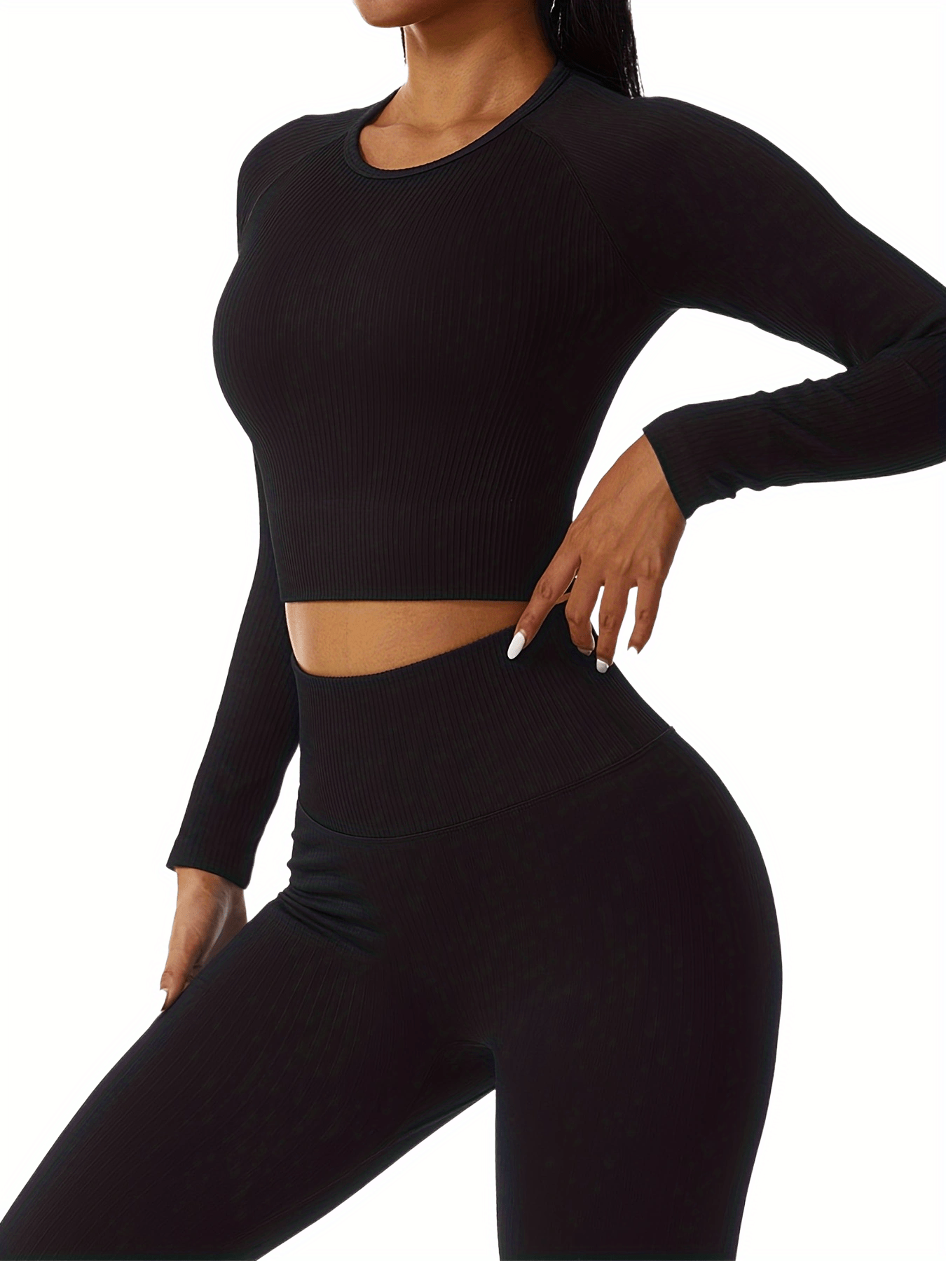 Women's Breathable Long Sleeve Workout Set