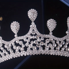 Bridal Jewelry Wedding Accessories Set Rhinestone Crown Crystal Necklace Earring