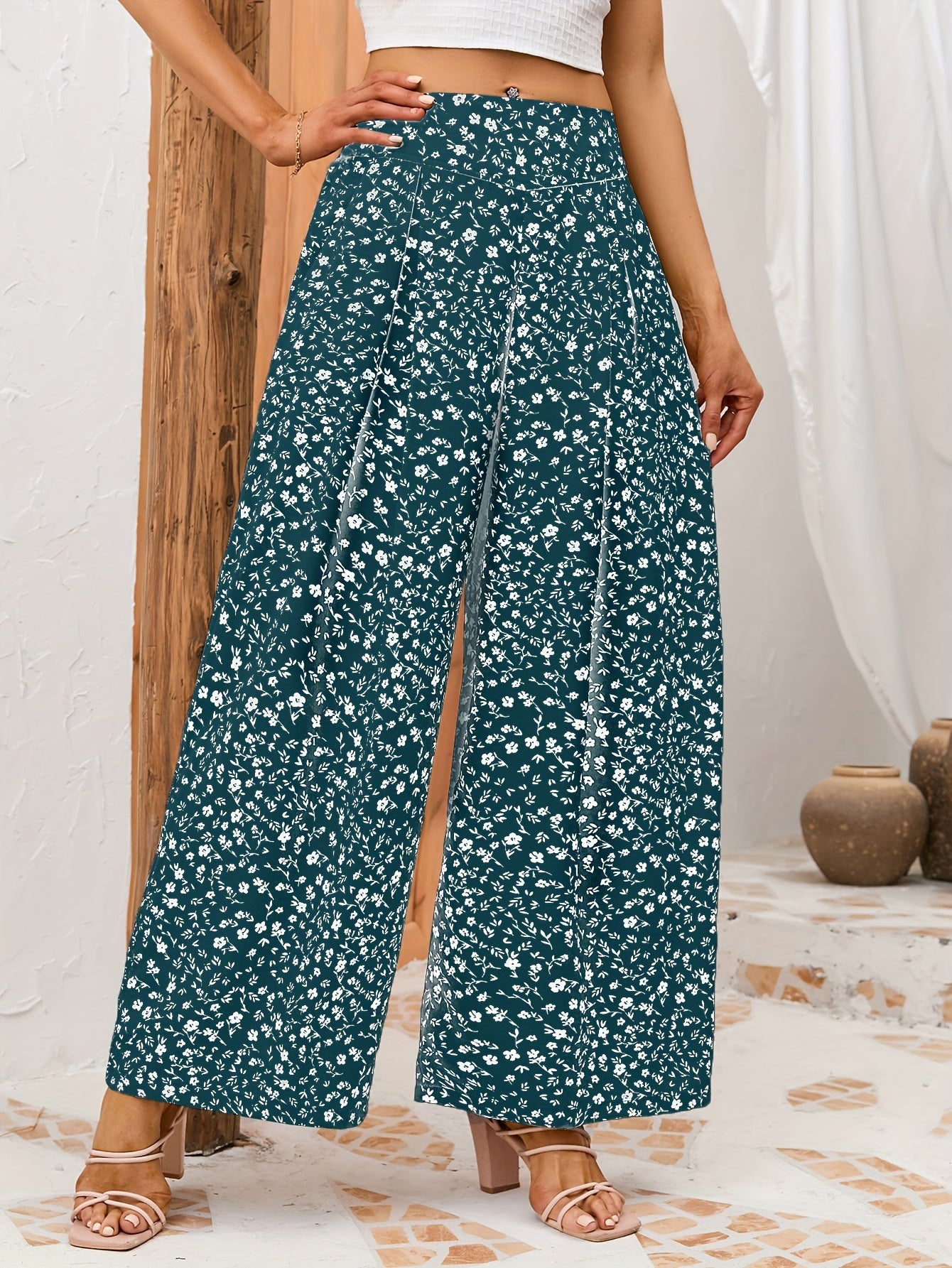 Floral Wide Leg Pants for Spring & Summer